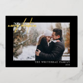 Modernes fröhliches Weihnachtsgebäck Schwarz Folien Feiertagskarte (Vorderseite)