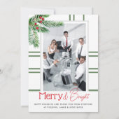 Modernes fröhliches Weihnachtsgeschäft-Foto Feiertagskarte (Rückseite)