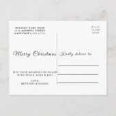 Modernes fröhliches Weihnachtshandbriefe Foto Postkarte (Rückseite)