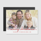 Modernes, fröhliches Weihnachtshandbuch Frostes Fo Magnetkarte (Vorne/Hinten)