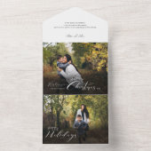 Modernes, fröhliches Weihnachtskalligrafie-Foto All In One Einladung (Innen Boden)