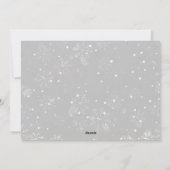 Modernes fröhliches Weihnachtsschneeflocken-Script Feiertagskarte (Rückseite)