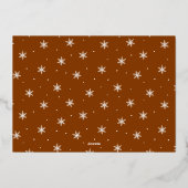 Modernes, fröhliches Weihnachtsskript Gingerbread Folien Feiertagskarte (Rückseite)