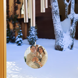 Modernes, fröhliches Weihnachtstypografie-Foto Windspiel