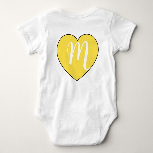 Modernes Front & Back Design - Individueller Name Baby Strampler (Rückseite)