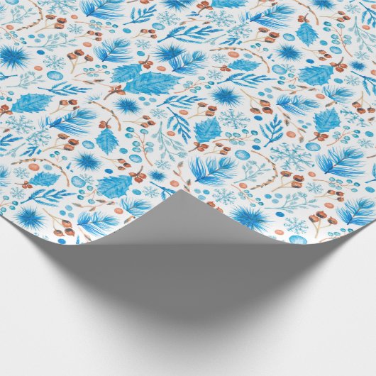 Modernes Frozen Blue Weihnachtsgeschenk Geschenkpapier (Ecke)