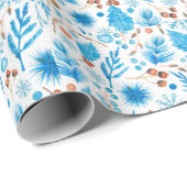 Modernes Frozen Blue Weihnachtsgeschenk Geschenkpapier (Rolleneckpunkt)