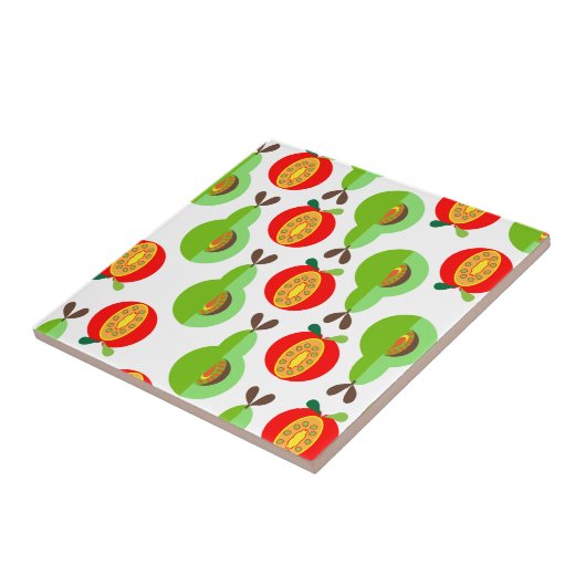 Modernes Fruchtdesign im Mittelalter Fliese (Seite)