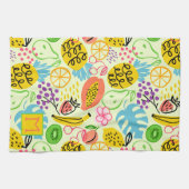 Modernes Fruchtmuster glänzend grün Geschirrtuch (Horizontal)