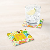 Modernes Fruchtmuster Rechteckiger Pappuntersetzer (Vor Ort)