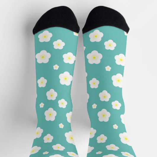 Modernes Frühjahr Daisy blumengefälle gelb Muster Socken (Oben)