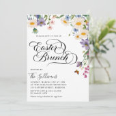 Modernes Frühlings-Wildblumen Blumenosterfest Einladung (Stehend Vorderseite)