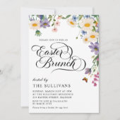 Modernes Frühlings-Wildblumen Blumenosterfest Einladung (Vorderseite)