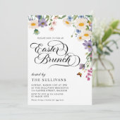 Modernes Frühlings-Wildblumen Blumenosterfest Einladung (Stehend Vorderseite)