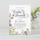 Modernes Frühlings-Wildblumen Blumenosterfest Einladung (Stehend Vorderseite)