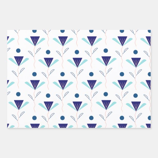 Modernes Frühlingsflorentpapier Geschenkpapier Set (Vorderseite)