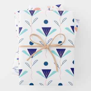 Modernes Frühlingsflorentpapier Geschenkpapier Set