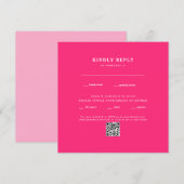 Modernes Fuchsia Square Wedding QR Code UAWG (Vorne/Hinten)
