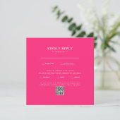 Modernes Fuchsia Square Wedding QR Code UAWG (Stehend Vorderseite)