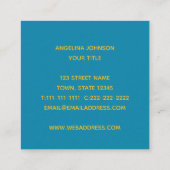 Modernes Fuchsienrosa und Gelb Quadratische Visitenkarte (Rückseite)