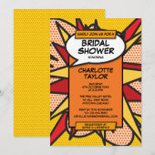 Modernes Fun Brautparty Comic Buch Einladung (Vorne/Hinten)