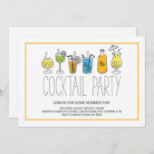 Modernes Fun Cocktail Party Einladung (Vorne/Hinten)