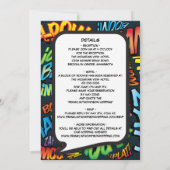 Modernes Fun-Comic-Buch in einer Hochzeit Einladung (Rückseite)