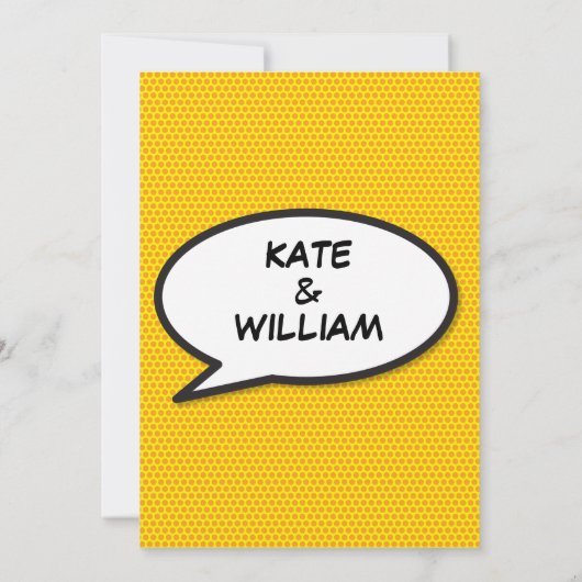 Modernes Fun Comic Hochzeit Einladung (Rückseite)