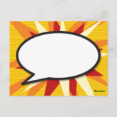 Modernes Fun Comic KA-POW Save the Date buchen Postkarte (Rückseite)