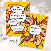 Modernes Fun Comic Pop Hochzeit Einladung