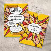 Modernes Fun Comic Pop Hochzeit Einladung