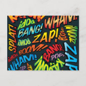 Modernes Fun Comic Save the Date buchen Ankündigungspostkarte (Rückseite)