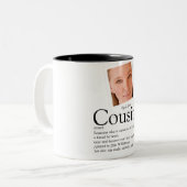 Modernes Fun Cousin Definition Foto Zweifarbige Tasse (Vorderseite Links)