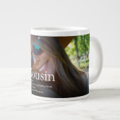 Modernes Fun Foto Cool Bester Cousin je Definition Jumbo-Tasse (Vorderseite Rechts)