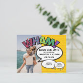 Modernes Fun Foto Hochzeit rettet das Datum Ankündigungspostkarte (Stehend Vorderseite)