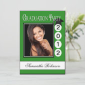 Modernes Fun Graduation Party Custom Foto Einladung (Stehend Vorderseite)