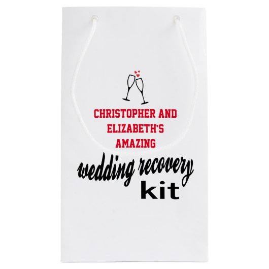 Modernes Fun Guest Hangover Erholung Kit Hochzeit Kleine Geschenktüte (Rückseite)