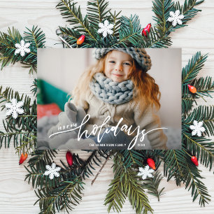 Modernes Fun Happy Holidays Foto Handschrift Feiertagskarte