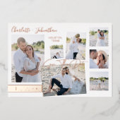 Modernes Fun Multi-Foto Save the Date Bar Folieneinladung (Vorderseite)