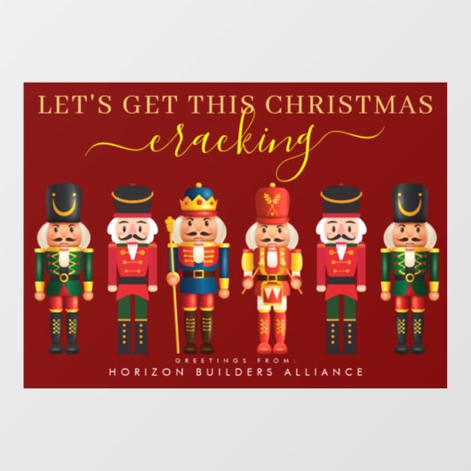 Modernes Fun Red Nutcracker Business Window Decal Fensteraufkleber (Blatt)