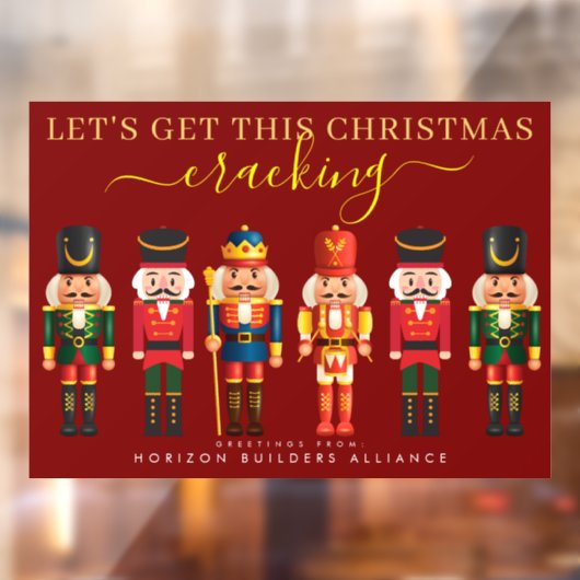 Modernes Fun Red Nutcracker Business Window Decal Fensteraufkleber (Blatt 2)