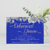 Modernes Funkelnd Blue Minimal Probe Dinner Einladung (Stehend Vorderseite)