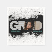 Modernes Funky Black Platsch GRAD Foto Napkins Serviette (Vorderseite)