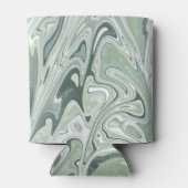 Modernes Funky Green Marble Swirl Muster Dosenkühler (Rückseite)