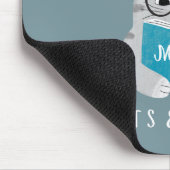 Modernes Funny Book Lover Mit Monogramm Mousepad (Ecke)