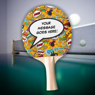 Modernes Funny Comic Personalisierte Sprechblase b Tischtennis Schläger