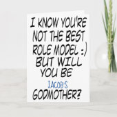 Modernes Funny Godmatt Vorschlag Foto Karte (Vorderseite)