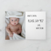 Modernes Funny Godmatt Vorschlag Foto Karte (Innenseite)