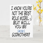 Modernes Funny Godmatt Vorschlag Foto Karte (Gelbe Blume)