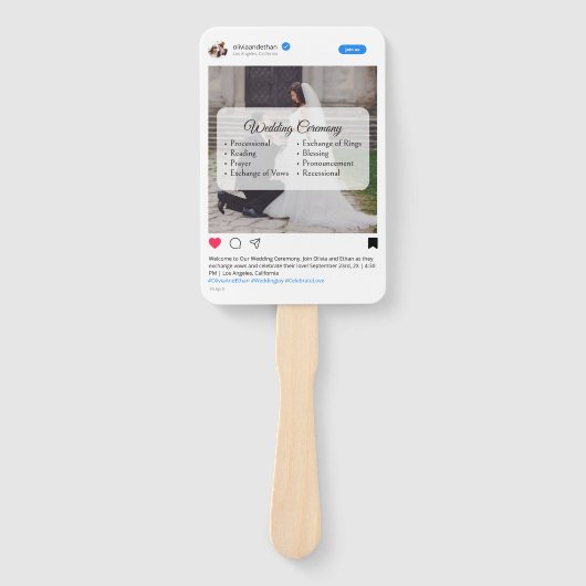 Modernes Funny Social Media Hochzeitsprogramm Fächer (Vorderseite)